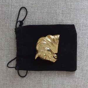 Gold Horse Head Brooch